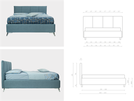 Letto imbottito Flange