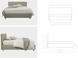 Letto imbottito Vento